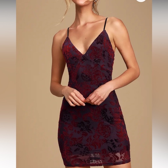 Lulu's Party Girl Plum Purple Velvet Bodycon Mini Dress - Picture 2 of 5